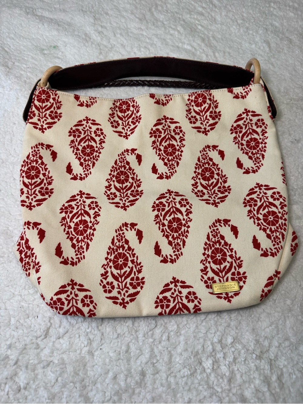 Stephanie Johnson Red Paisley Canvas Tote